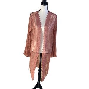 💜💜 JUSTIFY Lace Open Front Kimono Silver Punk Size S